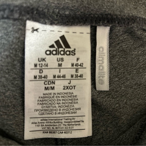Adidas Pants Womens Medium Gray Activewear Athleisure Elastic Waist Cropped Logo - Picture 5 of 9